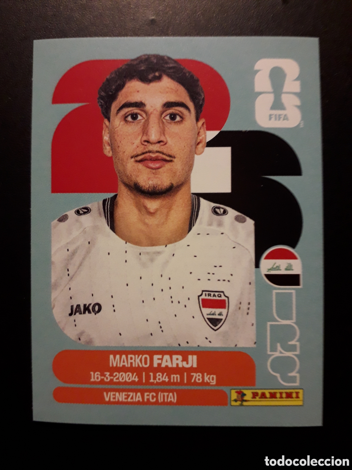 Cromos de F&uacute;tbol: FARJI IRAQ IRQ 16 MUNDIAL F&Uacute;TBOL 2026 FIFA WORLD CUP PANINI SIN PEGAR PEDIDO M&Iacute;NIMO 3&euro;.