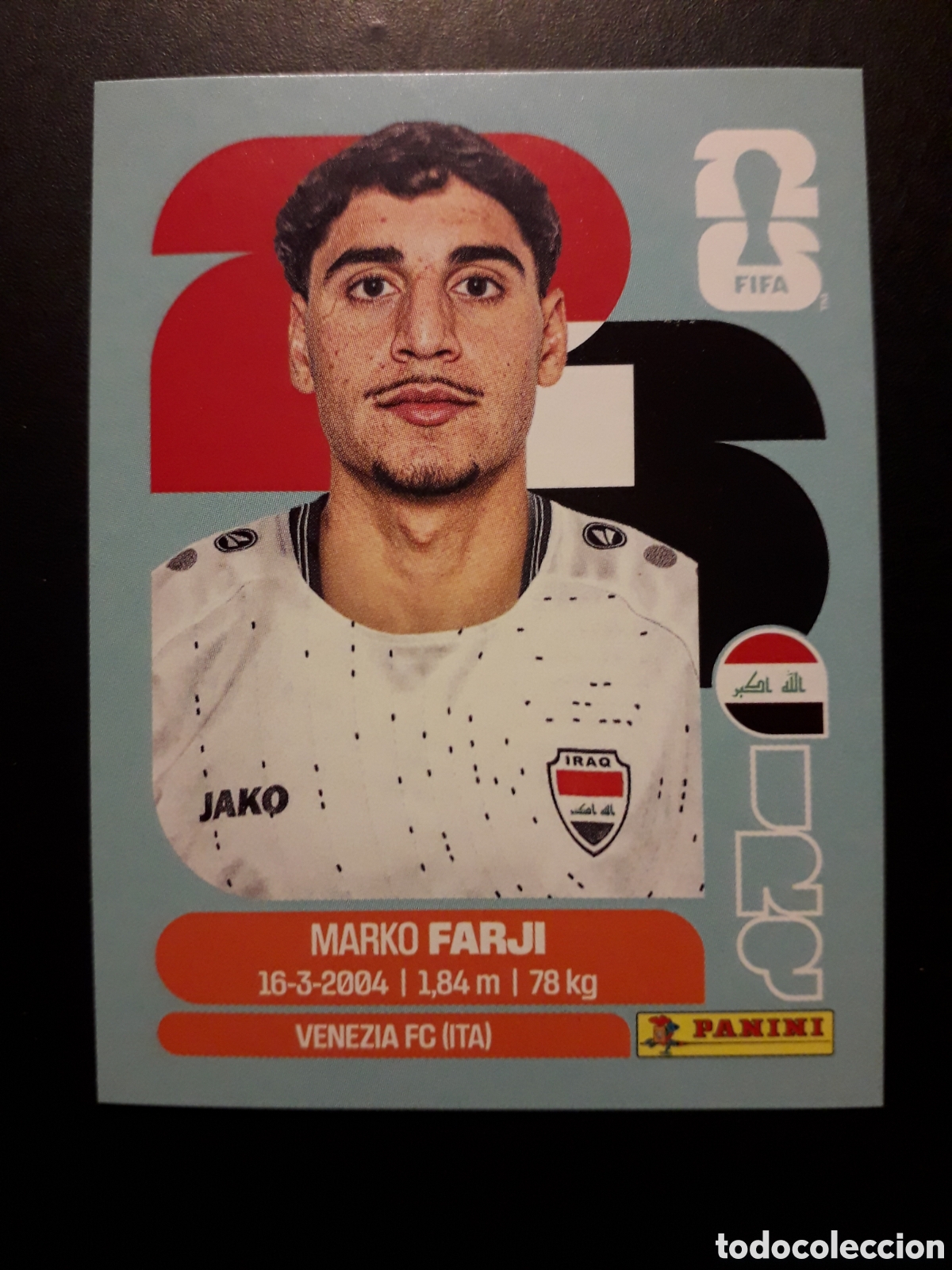 Cromos de F&uacute;tbol: FARJI IRAQ IRQ 16 MUNDIAL F&Uacute;TBOL 2026 FIFA WORLD CUP PANINI SIN PEGAR PEDIDO M&Iacute;NIMO 3&euro;.