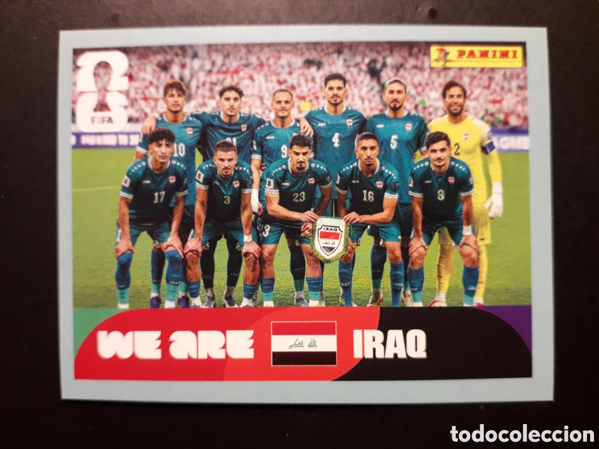 Cromos de F&uacute;tbol: EQUIPO IRAQ IRQ 13 MUNDIAL F&Uacute;TBOL 2026 FIFA WORLD CUP PANINI SIN PEGAR PEDIDO M&Iacute;NIMO 3&euro;
