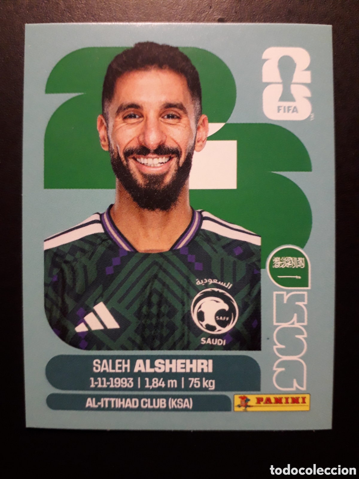 Cromos de F&uacute;tbol: ALSHEHRI ARABIA SAUD&Iacute; KSA 19 MUNDIAL F&Uacute;TBOL 2026 FIFA WORLD CUP PANINI SIN PEGAR PEDIDO M&Iacute;NIMO 3&euro;
