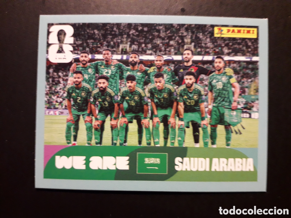 Cromos de F&uacute;tbol: EQUIPO ARABIA SAUD&Iacute; KSA 13 MUNDIAL F&Uacute;TBOL 2026 FIFA WORLD CUP PANINI SIN PEGAR PEDIDO M&Iacute;NIMO 3&euro;.