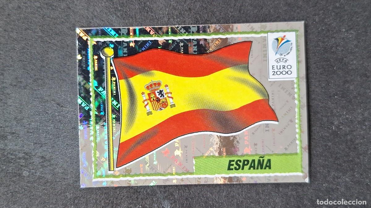 Football Stickers: L1 BANDERA ESCUDO SELECCION ESPA&Ntilde;A 187 PANINI EUROCOPA 2000 NUNCA PEGADO SIN PEGAR
