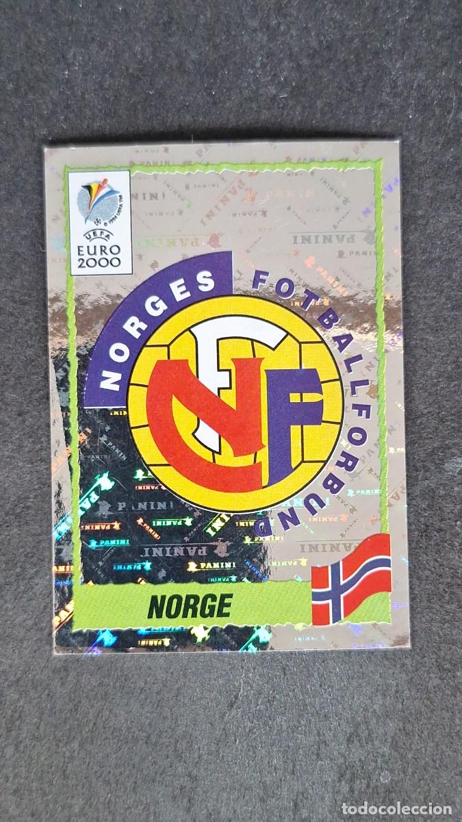 Cromos de F&uacute;tbol: L1 ESCUDO SELECCION NORUEGA 233 PANINI EUROCOPA 2000 NUNCA PEGADO SIN PEGAR