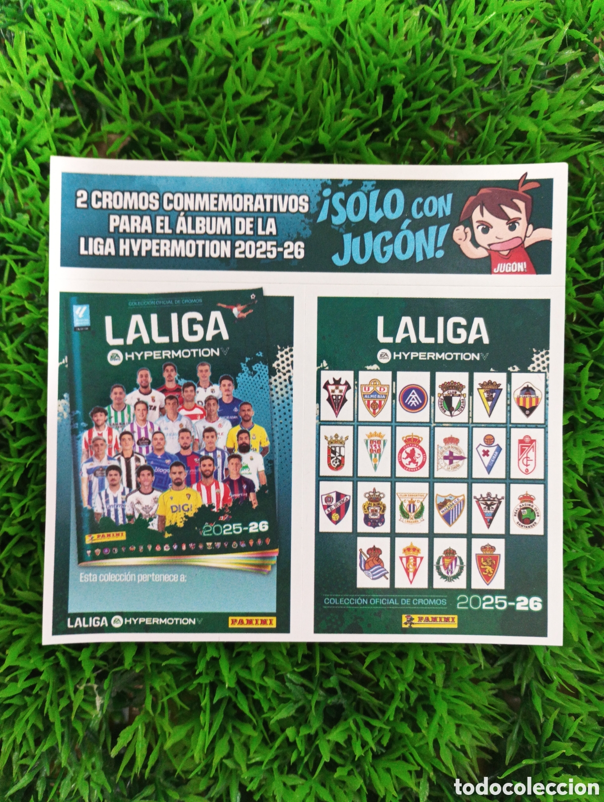 Cromos de F&uacute;tbol: 2 Cromos Conmerativos Album Liga Hypermotion 25-26 NUNCA PEGADO