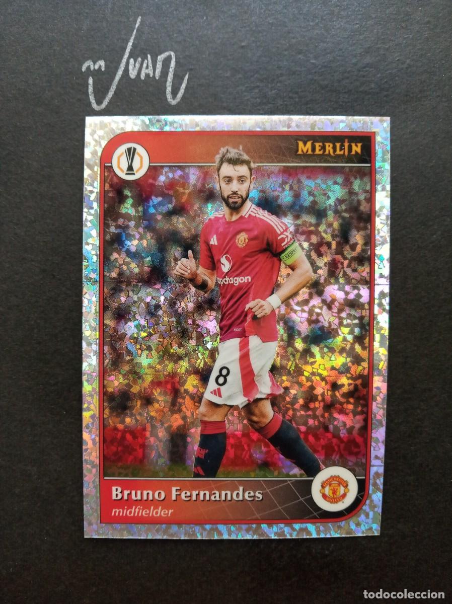 Cromos de F&uacute;tbol: 32 MINI DIAMOND REFRACTOR BRUNO FERNANDES MANCHESTER UNITED ⚽ TOPPS &reg; CHROME MERLIN 2024 2025 24 25