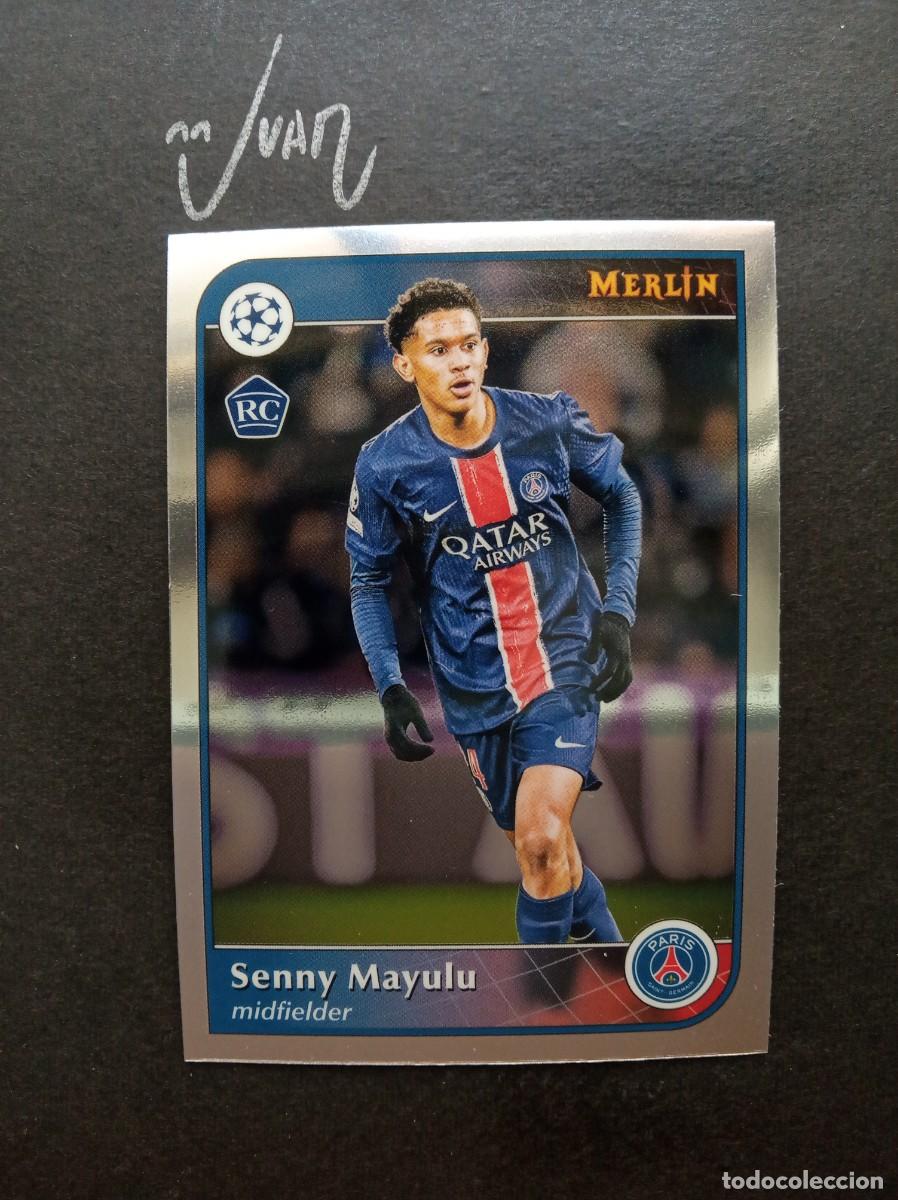 Football Stickers: N&ordm; 24 ROOKIE SENNY MAYULU PARIS SAINT-GERMAIN PSG ⚽ TOPPS &reg; CHROME MERLIN 2024 2025 24 25 NUEVO