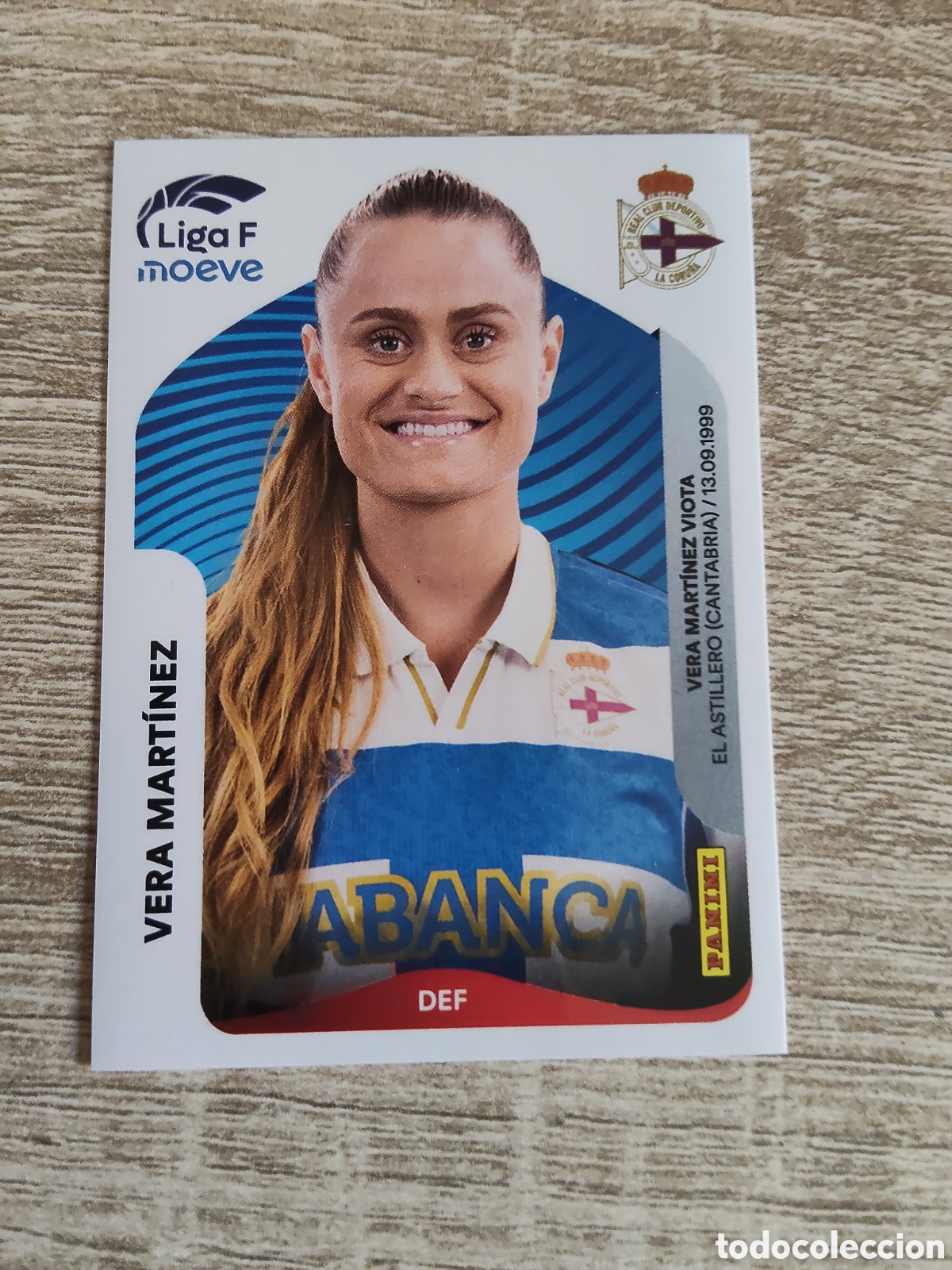 Cromos de F&uacute;tbol: Panini liga F moeve 2025 2026 25 26 130 Vera Mart&iacute;nez Deportivo de la Coru&ntilde;a