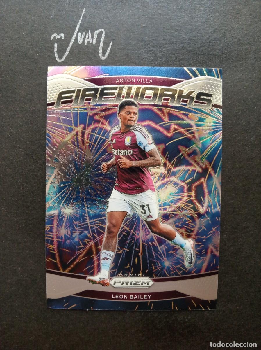 Cromos de F&uacute;tbol: N&ordm; 4 FIREWORKS LEON BAILEY ASTON VILLA JAMAICA ⚽ PANINI &reg; PRIZM PREMIER 2024 2025 24 25 NUEVO