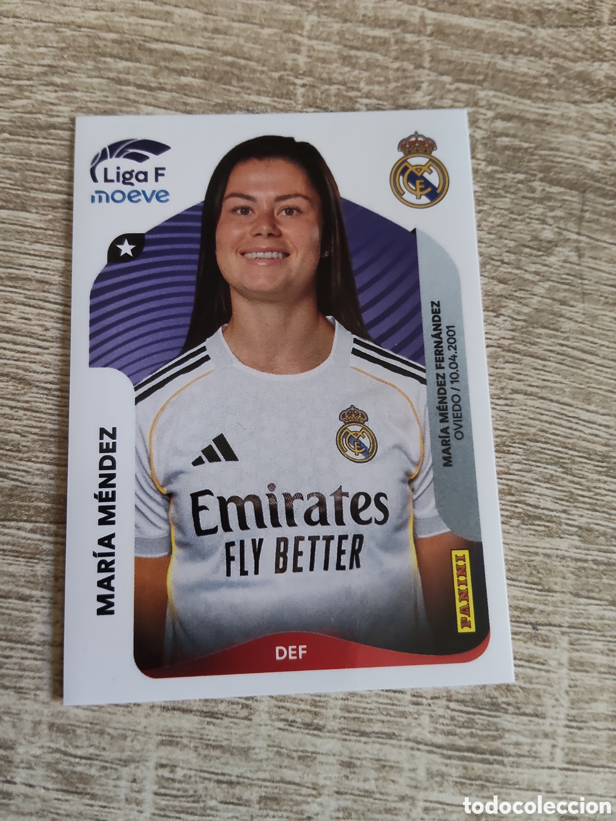 Cromos de F&uacute;tbol: Panini liga F moeve 2025 2026 25 26 268 Mar&iacute;a M&eacute;ndez Real Madrid