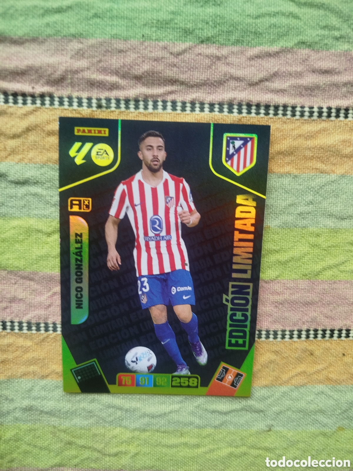 Cromos de F&uacute;tbol: Nico Gonz&aacute;lez Atl&eacute;tico Edici&oacute;n Limitada Adrenalyn 25-26
