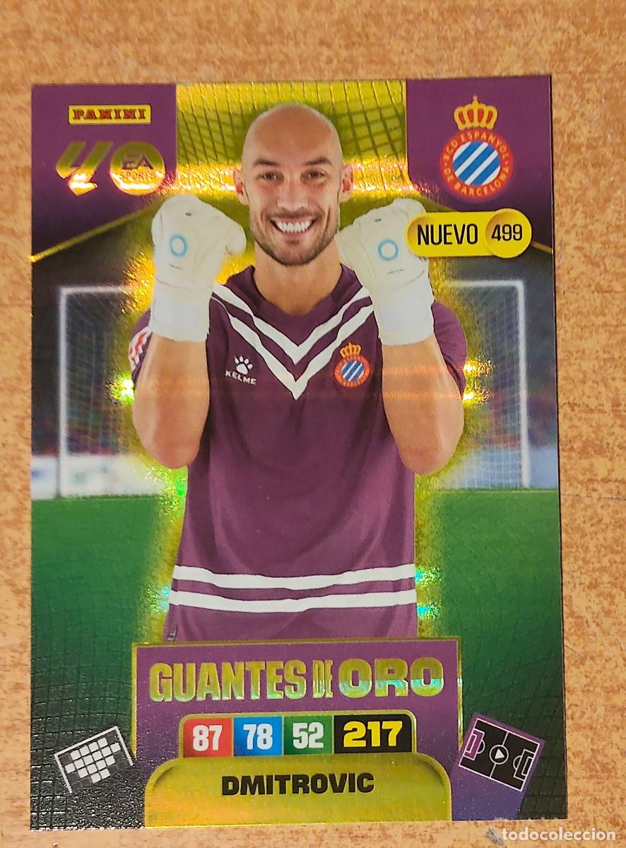 Cromos de F&uacute;tbol: 499 Marko Dmitrovic, RCD Espanyol, Nuevo Guantes de Oro, Panini Adrenalyn XL Liga 2025 2026 25 26