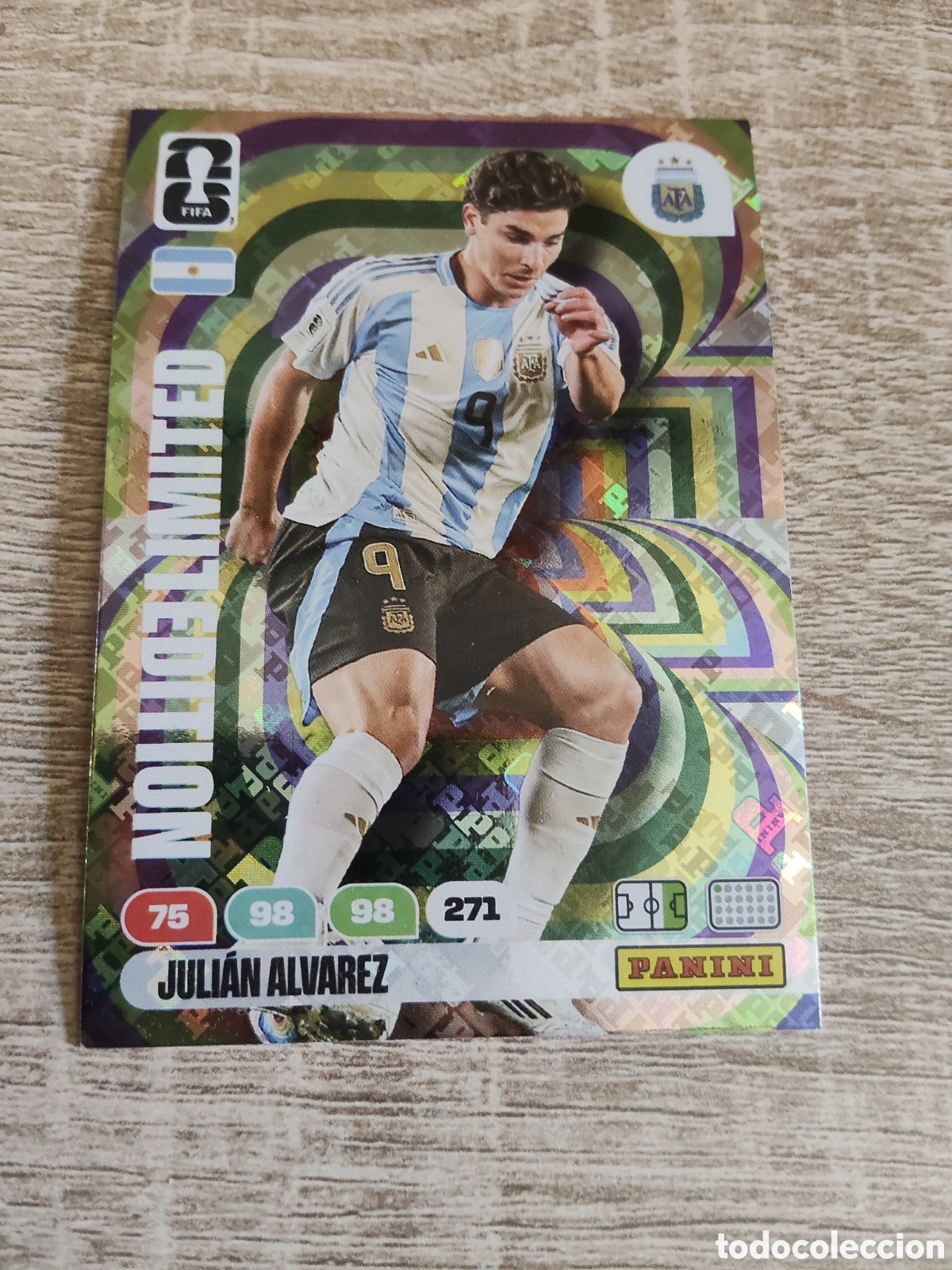 Cromos de F&uacute;tbol: Panini Adrenalyn mundial 2026 Juli&aacute;n &Aacute;lvarez limited edition Argentina