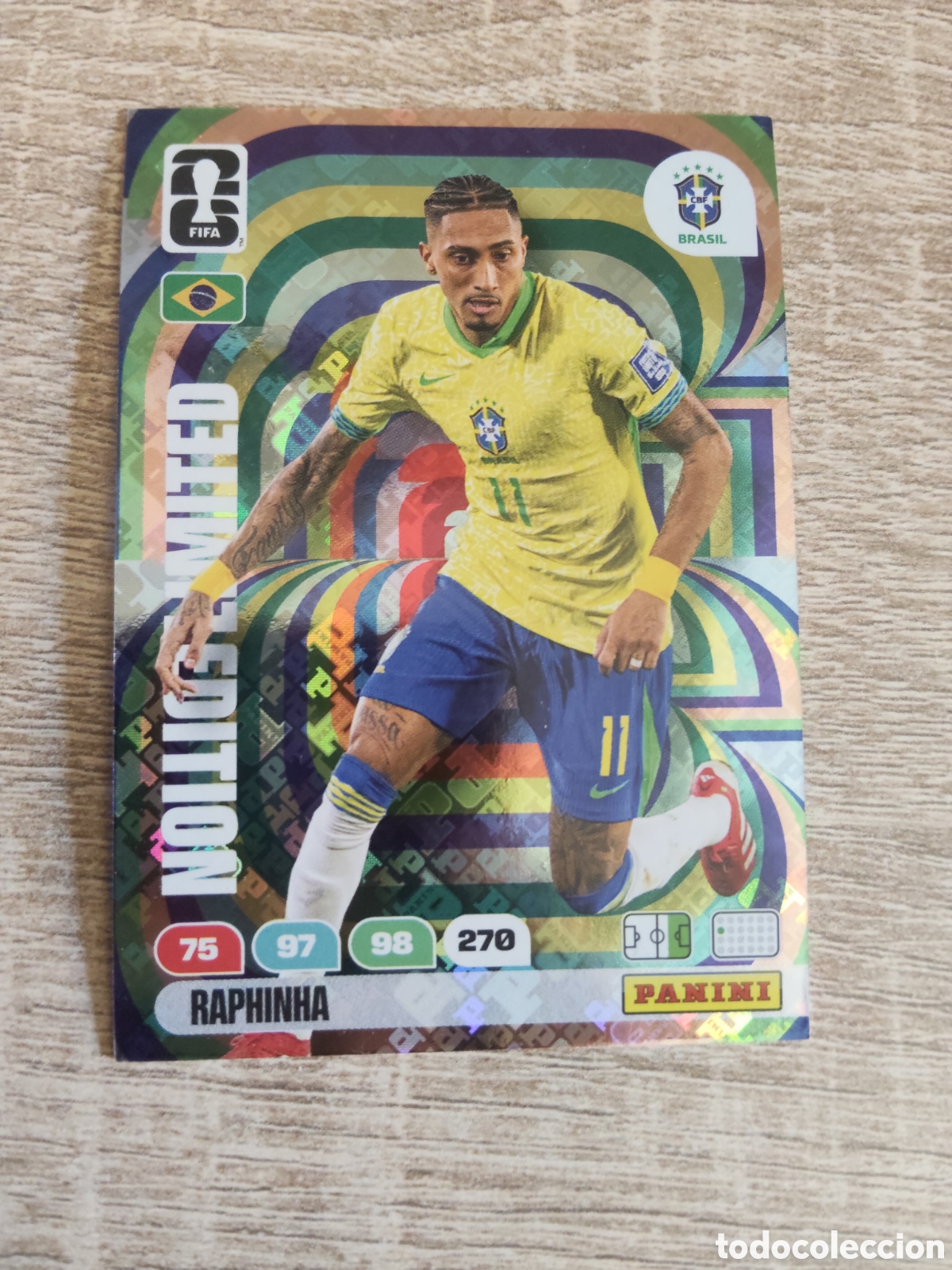 Cromos de F&uacute;tbol: Panini Adrenalyn mundial 2026 Raphinha Brasil limited edition