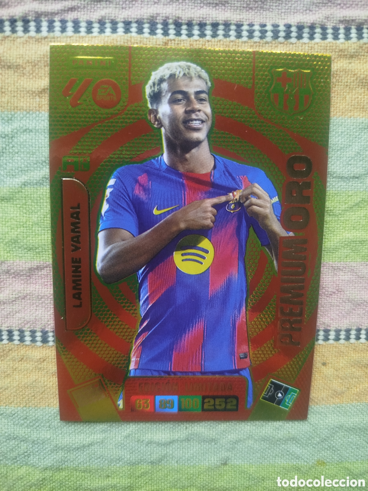 Cromos de F&uacute;tbol: Premium Oro Lamine Yamal Adrenalyn 25-26