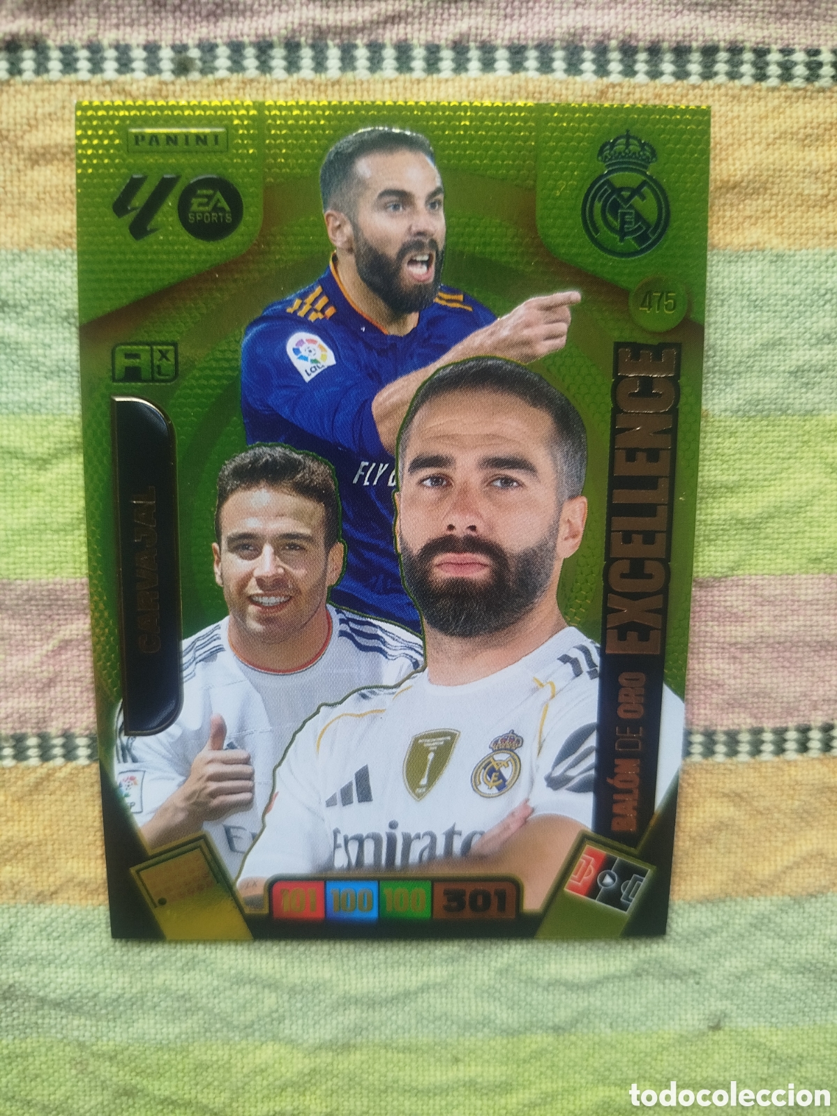 Cromos de F&uacute;tbol: Bal&oacute;n de Oro Excellence Carvajal Real Madrid Adrenalyn 25-26