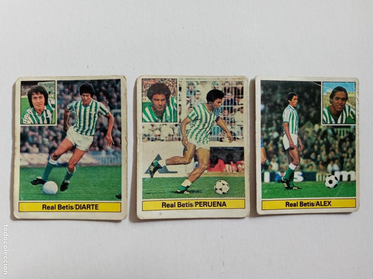 Cromos de f&uacute;tbol: LOTE DE 3 CROMOS DE FUTBOL LIGA 1981 - 82 : DIARTE , PERURENA Y ALEX , DEL REAL BETIS . ED. ESTE