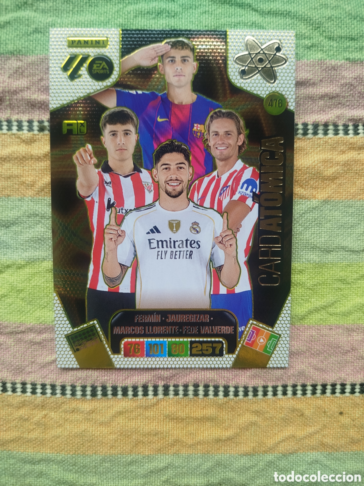 Cromos de F&uacute;tbol: Card At&oacute;mica 478 Adrenalyn 25-26 Valverde,Jauregizar,Ferm&iacute;n,Llorente