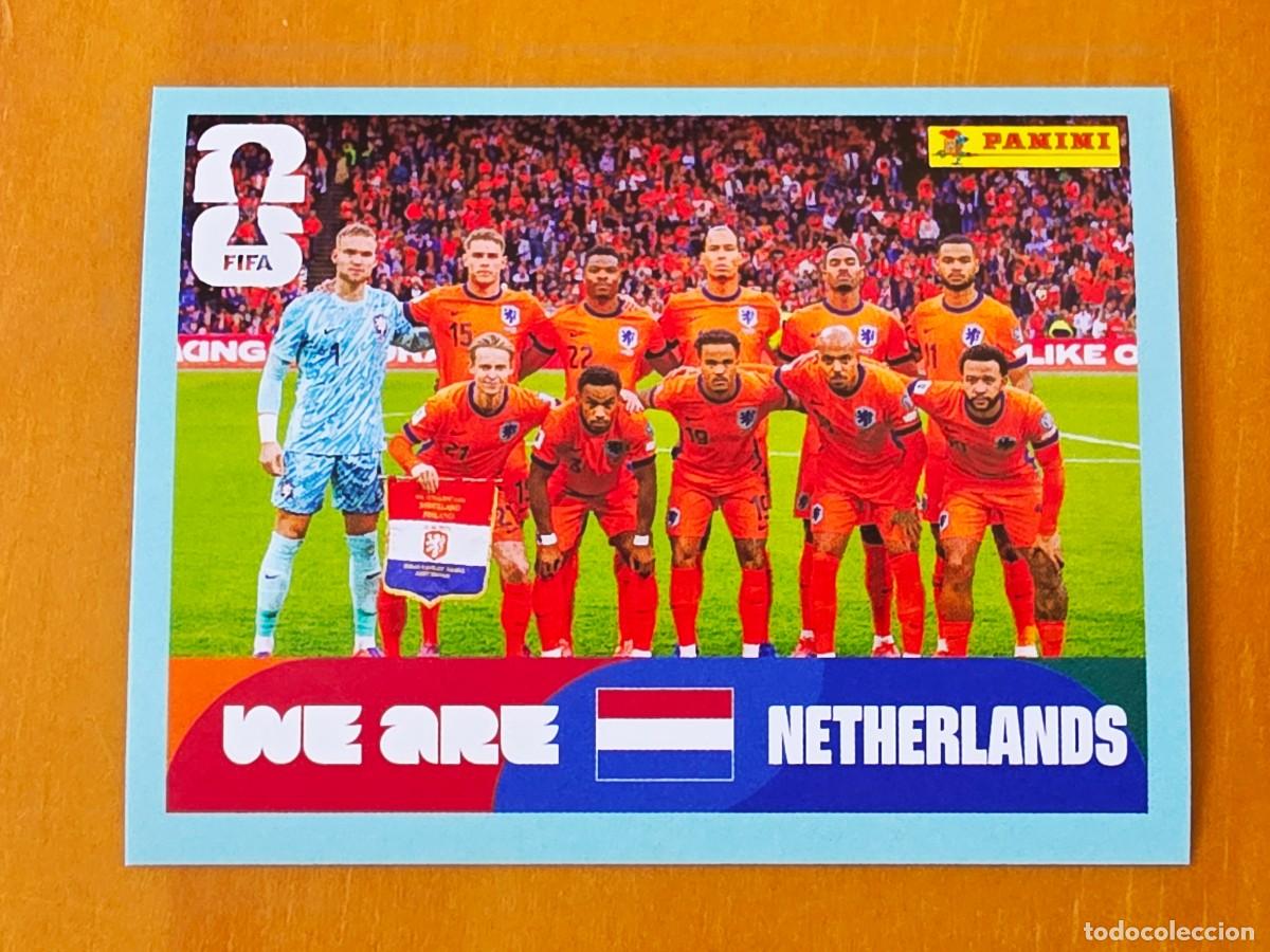 Cromos de F&uacute;tbol: NED 13 Alineaci&oacute;n equipo plantilla, Pa&iacute;ses Bajos Holanda, Panini FIFA World Cup Mundial 2026 Sticker