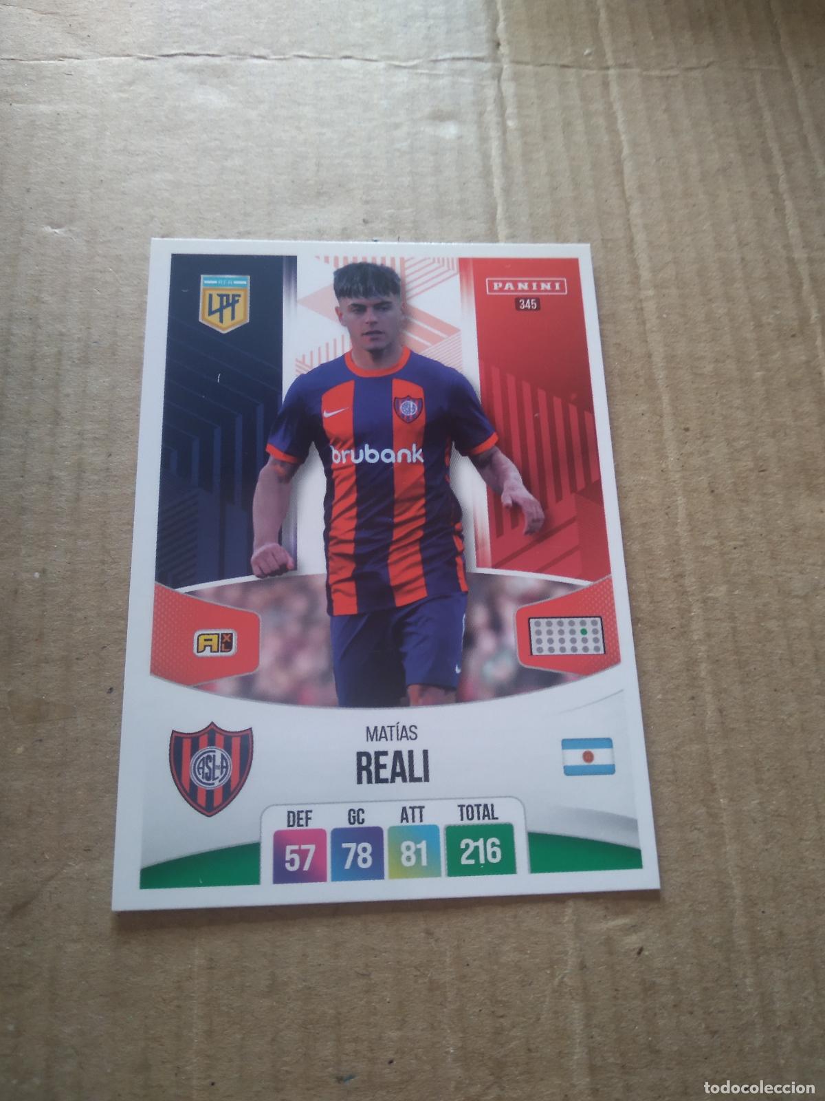 Cromos de Futebol: 345 MATIAS REALI SAN LORENZO CROMO FUTBOL ARGENTINO PANINI LIGA ARGENTINA 2024 ADRENALYN
