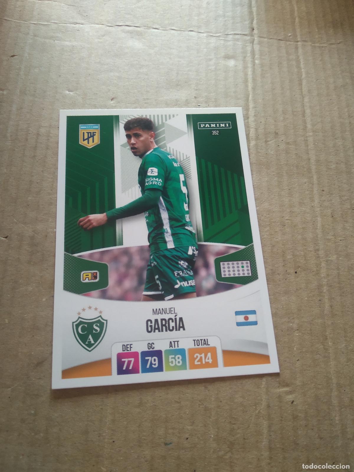Cromos de F&uacute;tbol: 352 MANUEL GARCIA SARMIENTO CROMO FUTBOL ARGENTINO PANINI LIGA ARGENTINA 2024 ADRENALYN