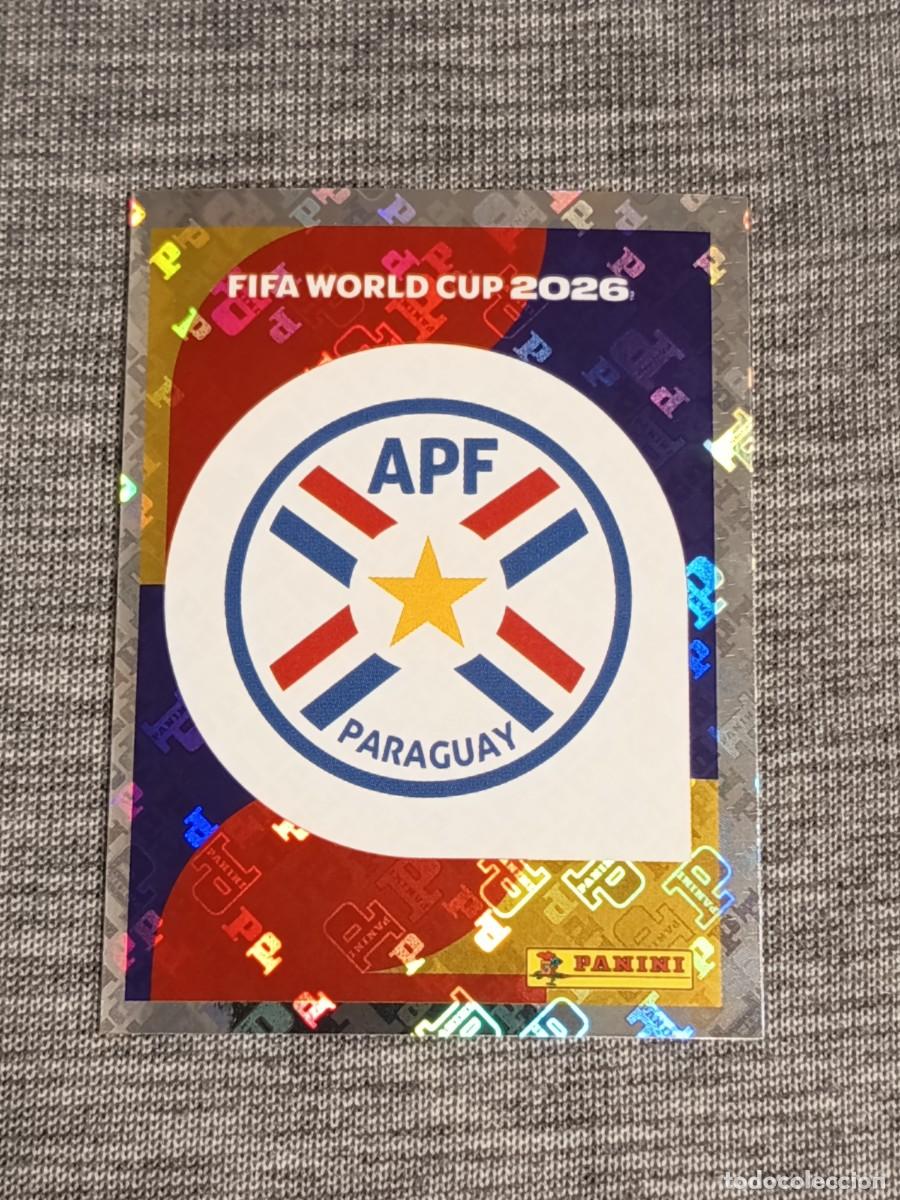 Cromos de F&uacute;tbol: ESCUDO PARAGUAY PAR 1 STICKER MUNDIAL 2026 PANINI FIFA WORLD CUP NUEVO