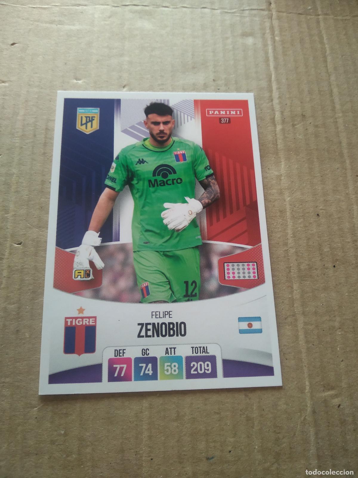 Cromos de F&uacute;tbol: 377 FELIPE ZENOBIO TIGRE CROMO FUTBOL ARGENTINO PANINI LIGA ARGENTINA 2024 ADRENALYN