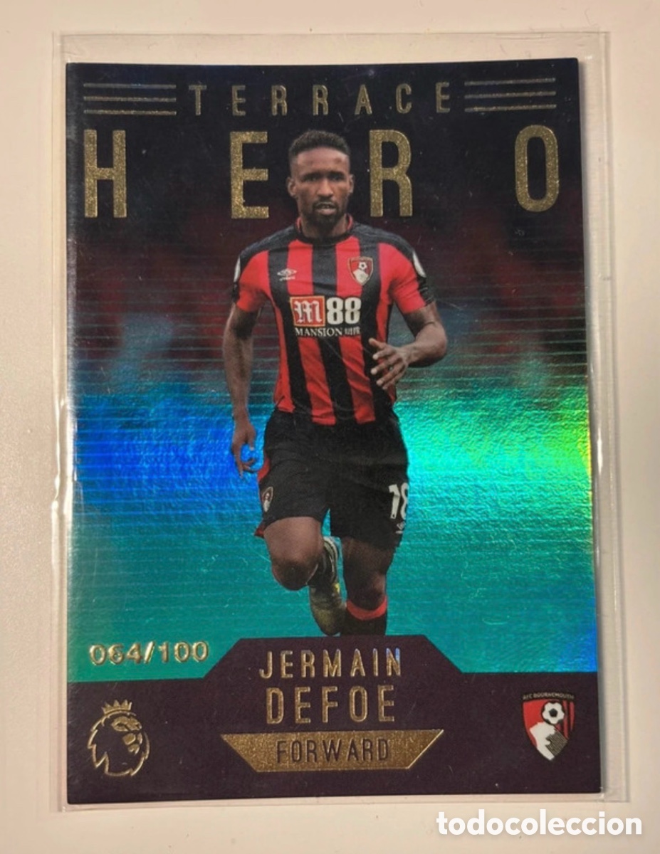 Cromos de F&uacute;tbol: 2017 Topps Premier League Gold Terrace Hero Green /100 Jermain Defoe Bournemouth