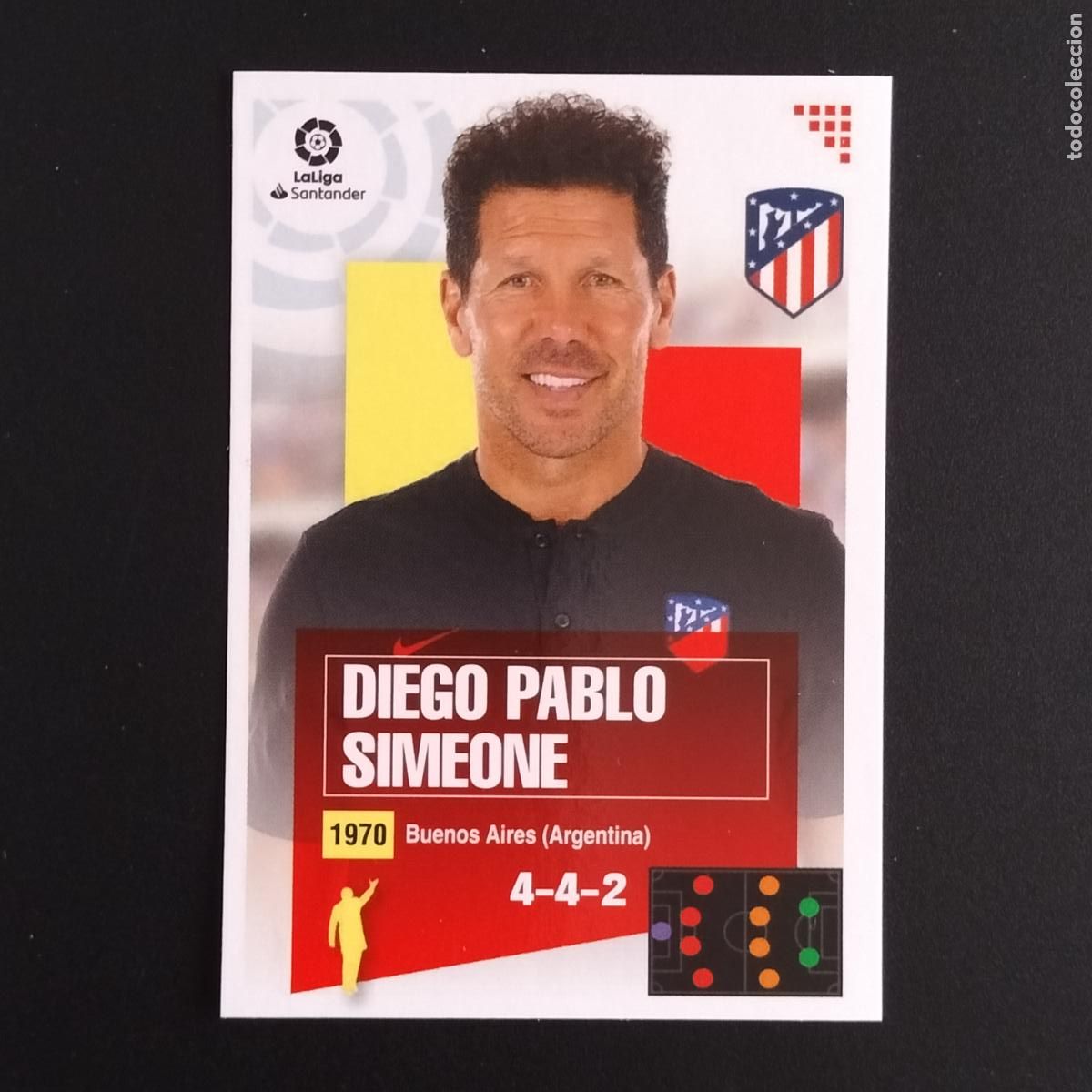 Cromos de F&uacute;tbol: N&ordm; 1 DIEGO PABLO SIMEONE ENTRENADOR AT MADRID LALIGA SANTANDER ESTE 2020 2021 20 21 LIGA PANINI