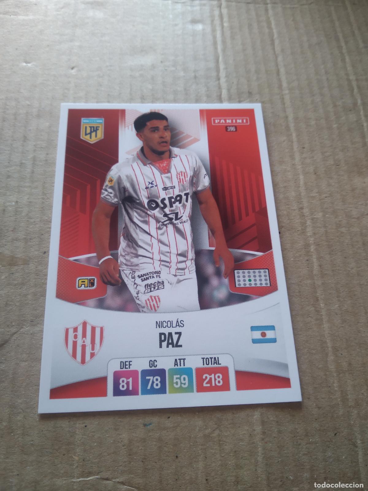 Cromos de F&uacute;tbol: 396 NICOLAS PAZ UNION CROMO FUTBOL ARGENTINO PANINI LIGA ARGENTINA 2024 ADRENALYN