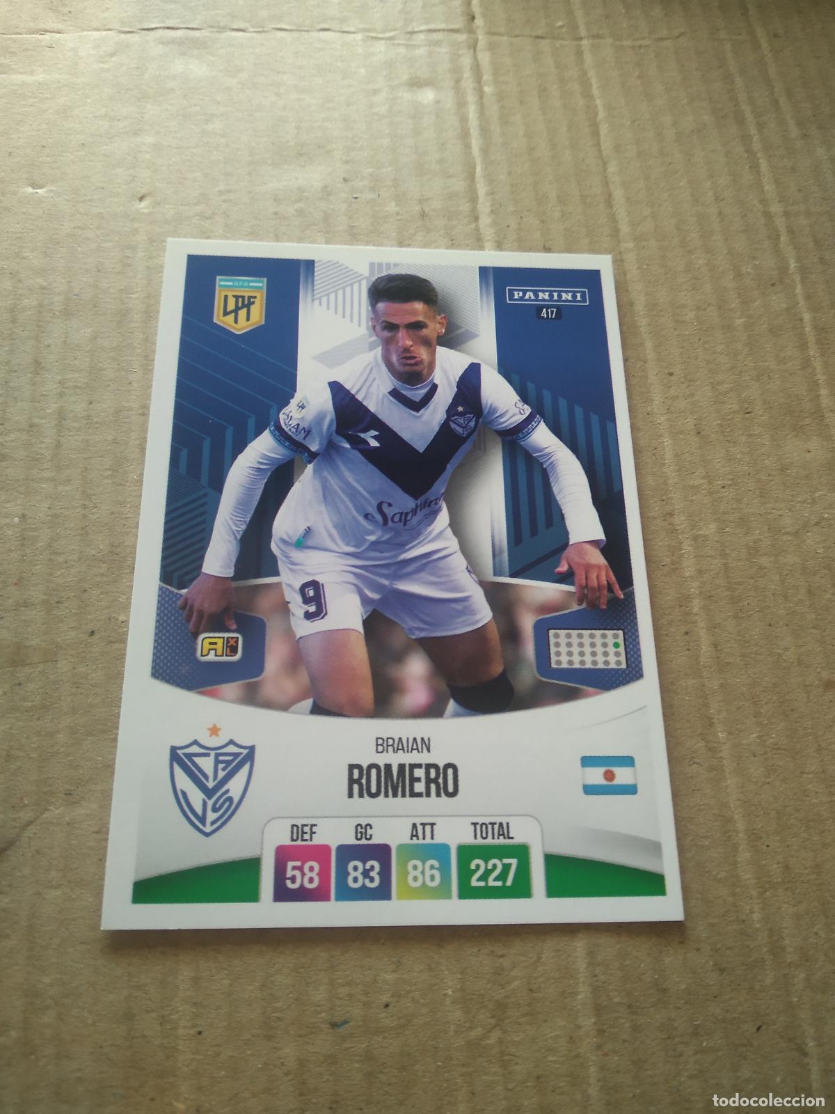 Cromos de F&uacute;tbol: 417 BRAIAN ROMERO VELEZ CROMO FUTBOL ARGENTINO PANINI LIGA ARGENTINA 2024 ADRENALYN