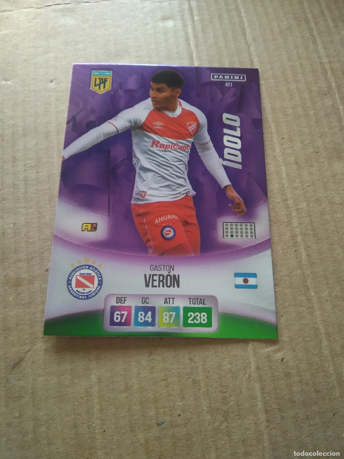 Cromos de F&uacute;tbol: 421 GASTON VERON ARGENTINOS JUNIORS CROMO FUTBOL ARGENTINO PANINI LIGA ARGENTINA 2024 ADRENALYN