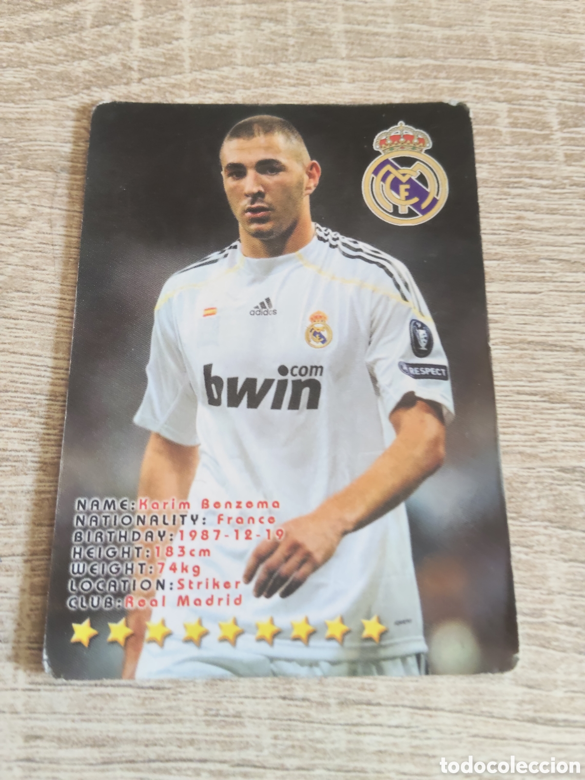 Cromos de F&uacute;tbol: Benzema Real Madrid top of the league