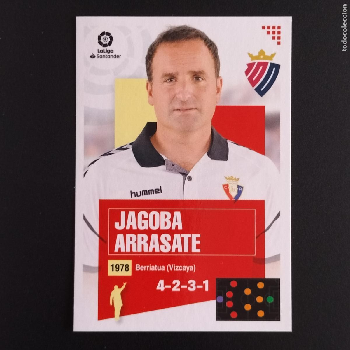Cromos de F&uacute;tbol: N&ordm; 1 JAGOBA ARRASATE ENTRENADOR OSASUNA CROMOS LALIGA SANTANDER ESTE 2020 2021 20 21 LIGA PANINI