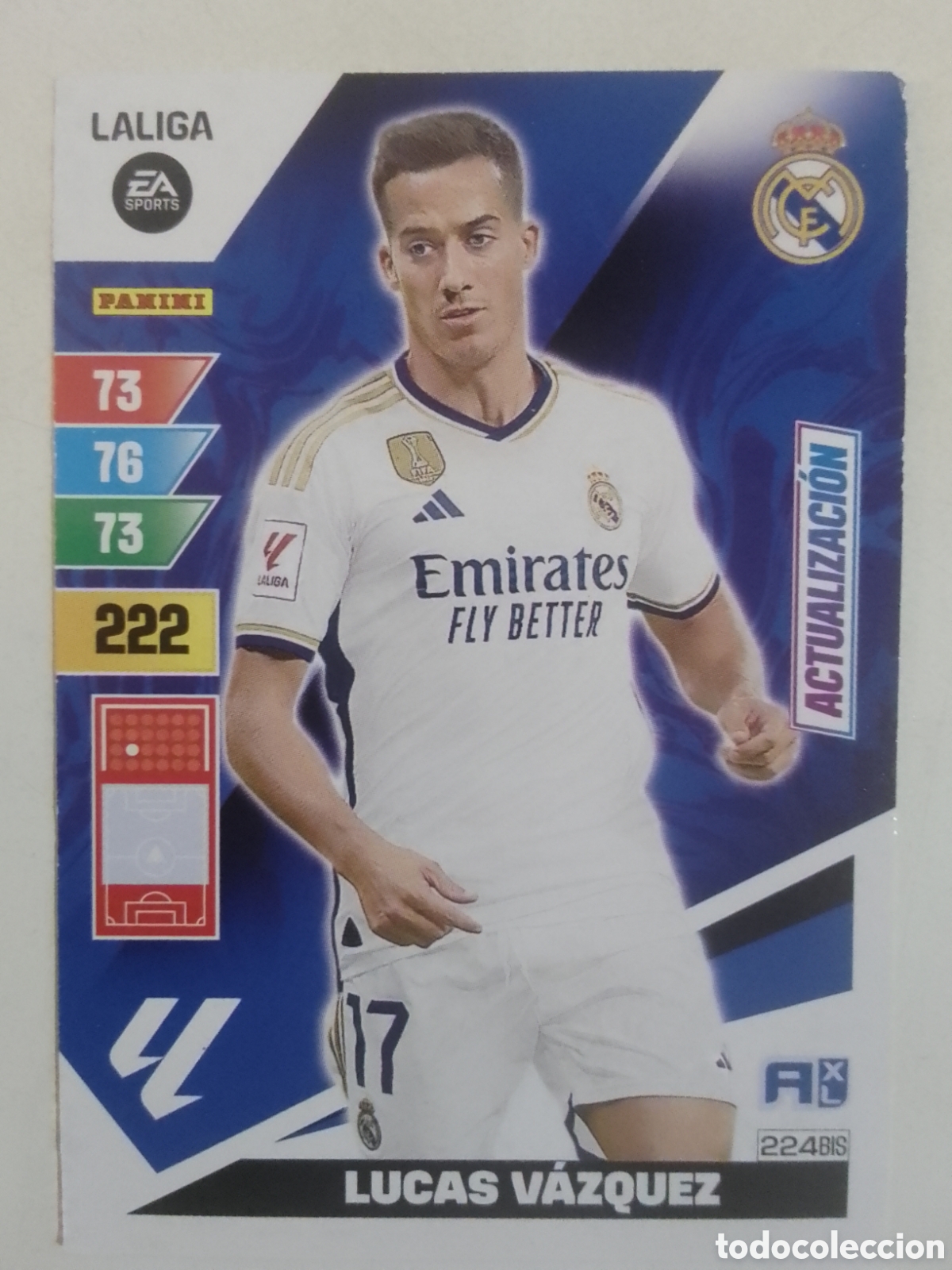 Cartes &agrave; collectionner de Football: Adrenalyn XL 2023-24 n&deg; 224 BIS Lucas V&aacute;zquez &bull; Real Madrid. ACTUALIZACI&Oacute;N.