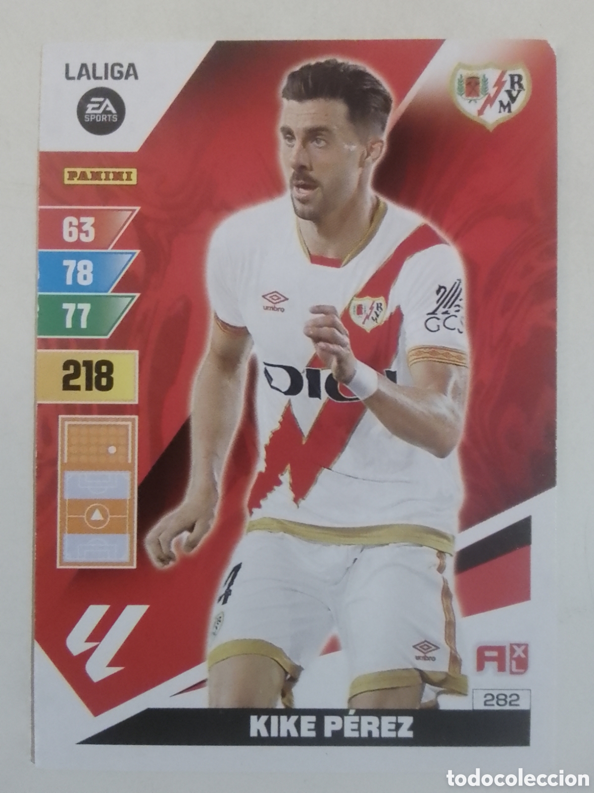 Cromos de F&uacute;tbol: Adrenalyn XL 2023-24 n&deg; 282 Kike P&eacute;rez &bull; Rayo Vallecano.