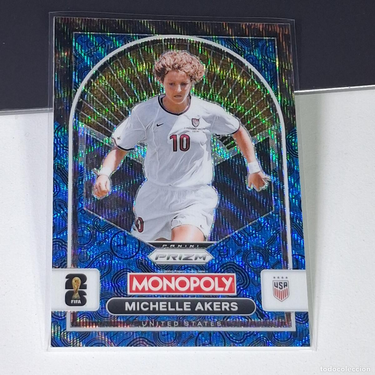 Cromos de F&uacute;tbol: B17 MICHELLE AKERS 90 USA AZUL BLUE FIFA WORLD CUP 2026 PANINI PRIZM MONOPOLY COLECCI&Oacute;N MUNDIAL