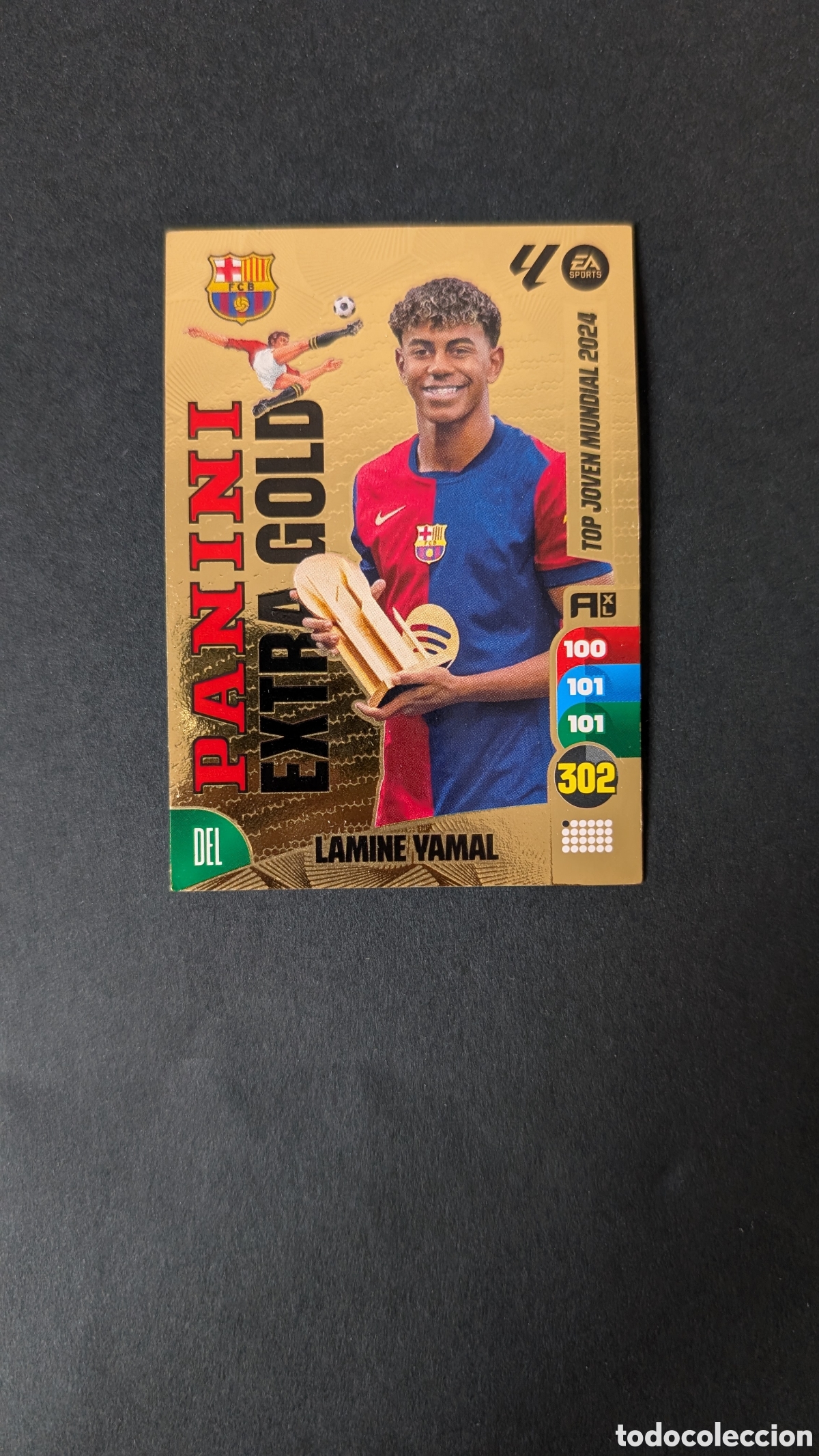 Cromos de F&uacute;tbol: LAMINE YAMAL BARCELONA EXTRA GOLD ADRENALYN XL LIGA 2024/2025 24 25 PANINI