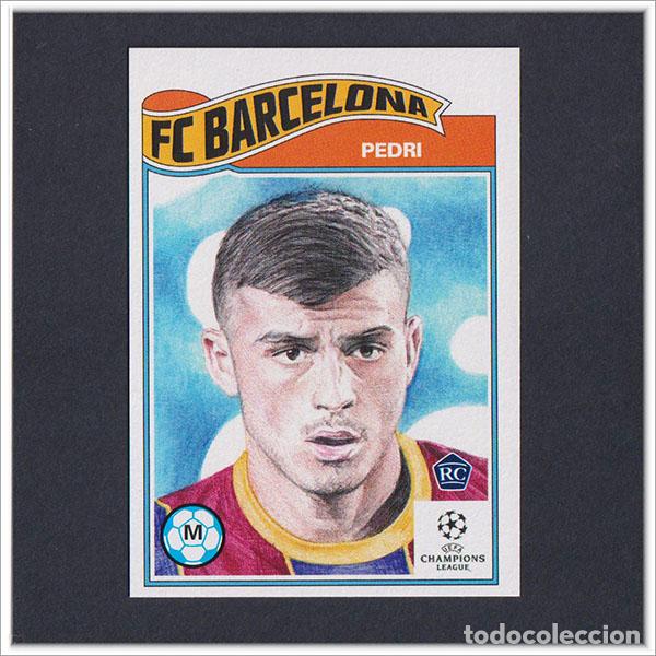 Cromos de F&uacute;tbol: TOPPS LIVING SET CHAMPIONS LEAGUE PEDRI ROOKIE RC BARCELONA CARD ALBUM LIGA F&Uacute;TBOL BAR&Ccedil;A
