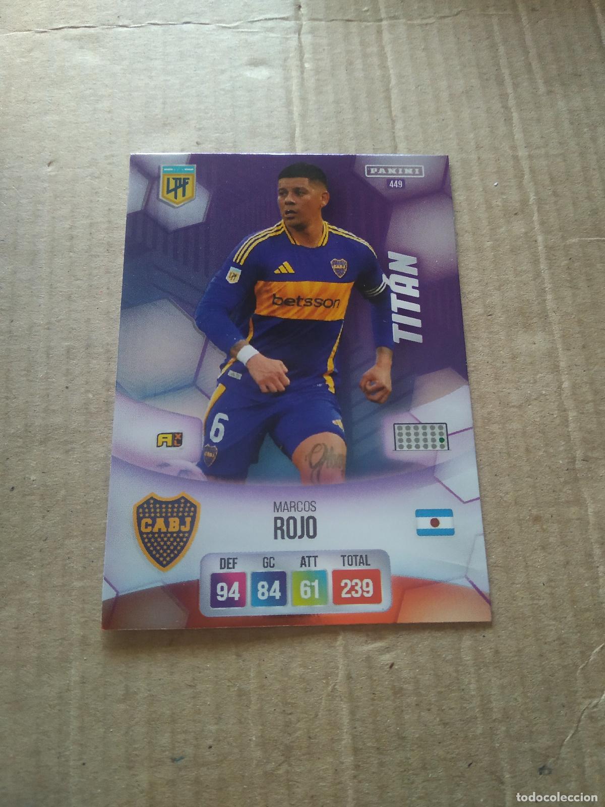 Cromos de F&uacute;tbol: 449 MARCOS ROJO BOCA JUNIORS CROMO FUTBOL ARGENTINO PANINI LIGA ARGENTINA 2024 ADRENALYN