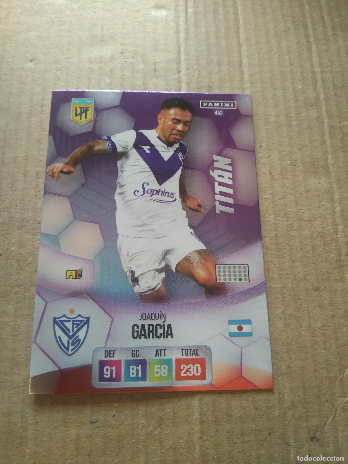 Cromos de F&uacute;tbol: 453 JOAQUIN GARCIA VELEZ CROMO FUTBOL ARGENTINO PANINI LIGA ARGENTINA 2024 ADRENALYN