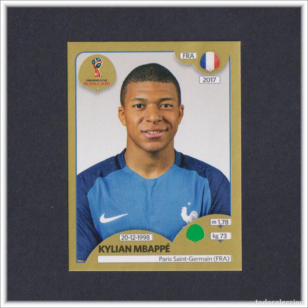 Cromos de F&uacute;tbol: EDICI&Oacute;N SUIZA GOLD FIFA WORLD CUP 2018 RUSSIA PANINI MBAPPE 209 FRANCIA ALBUM MUNDIAL RUSIA F&Uacute;TBOL