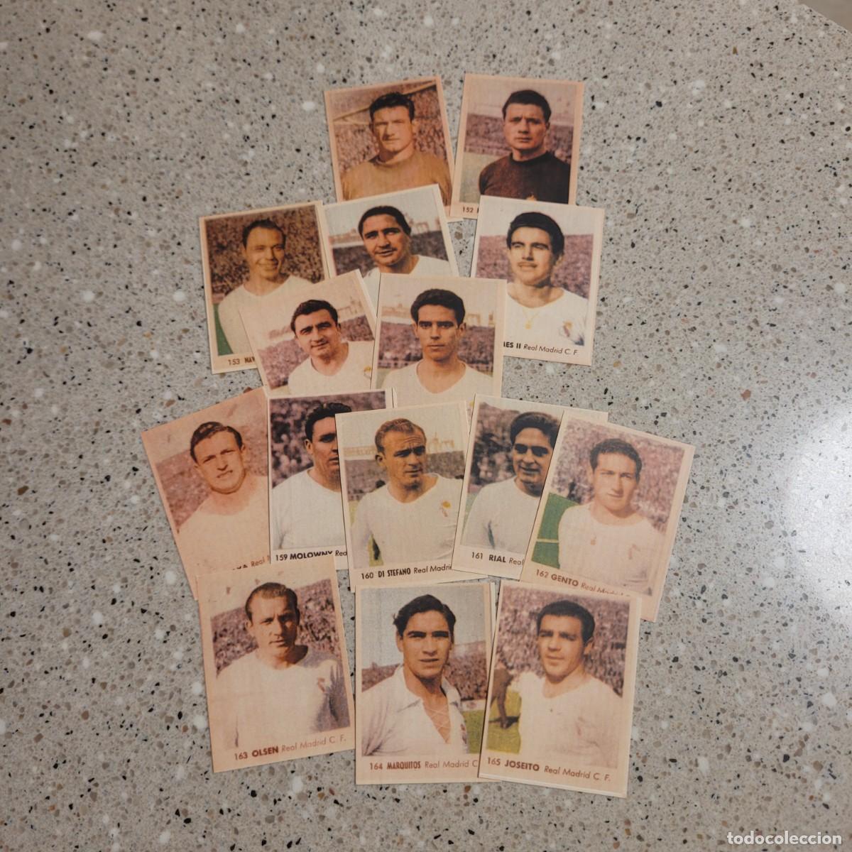 Cromos de F&uacute;tbol: REAL MADRID EQUIPO COMPLETO DE RUIZ ROMERO CAMPEONATO 1955. LEER COMENTARIOS