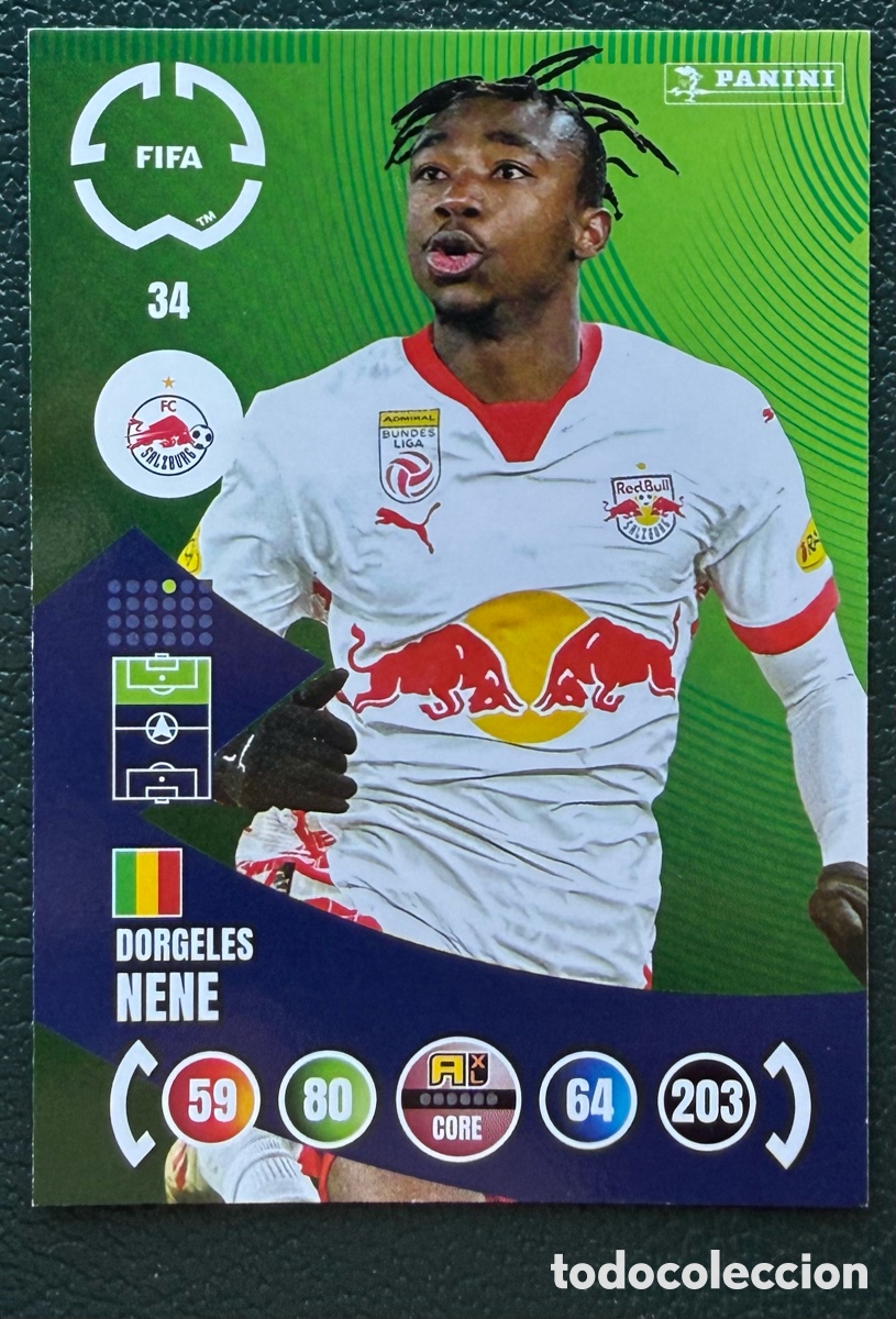 Fu&szlig;ball-Sticker: 34 DORGELES NENE FC RED BULL SALZBURG FICHAS ALBUM ADRENALYN XL FIFA CLUB WORLD CUP 2025