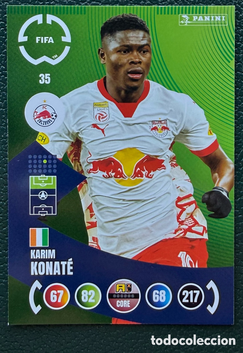 Fu&szlig;ball-Sticker: 35 KARIM KONATE FC RED BULL SALZBURG FICHAS ALBUM ADRENALYN XL FIFA CLUB WORLD CUP 2025