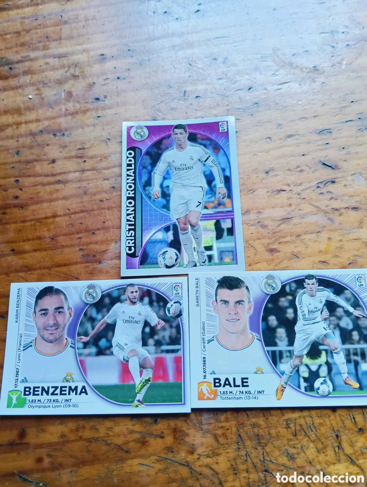 Cromos de F&uacute;tbol: Lote 3 cromos del Real Madrid LaLiga Este 2014-15 Panini