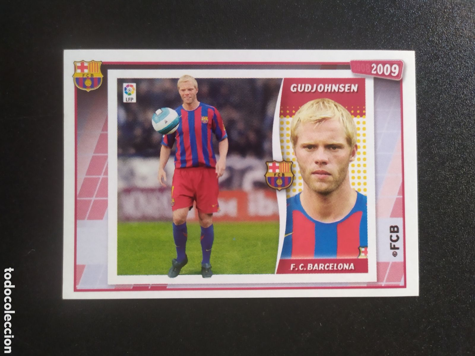 Football Stickers: FC Barcelona colecci&oacute;n oficial 2008 2009 08 09 panini n&deg; 115 Gudjohnsen sin pegar