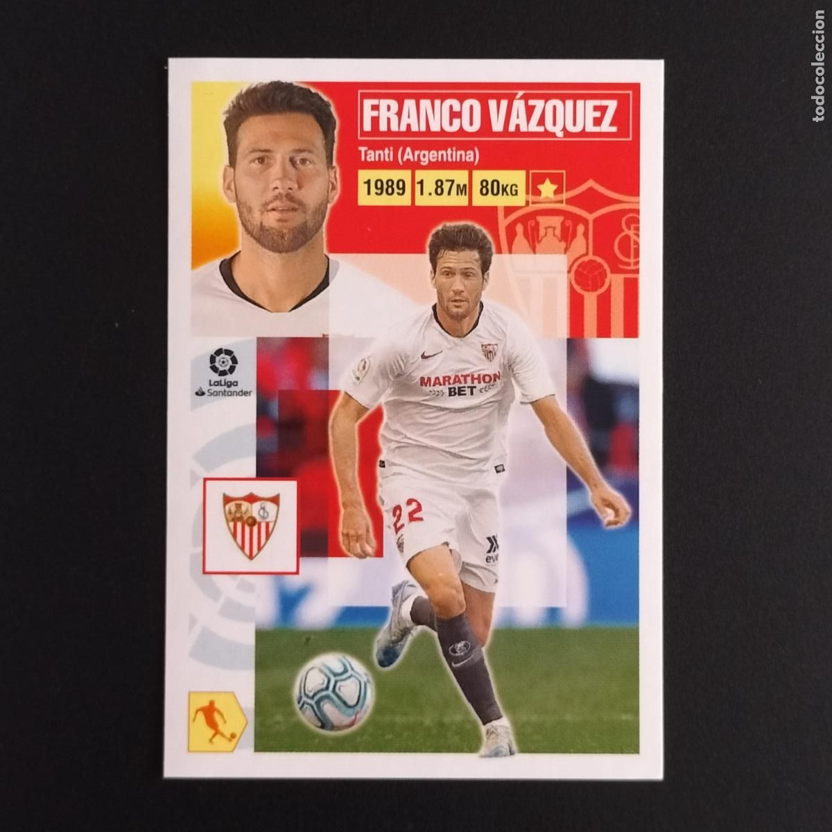 Cromos de F&uacute;tbol: N&ordm; 12 A FRANCO VAZQUEZ SEVILLA CROMOS LALIGA SANTANDER ESTE 2020 2021 20 21 LIGA PANINI