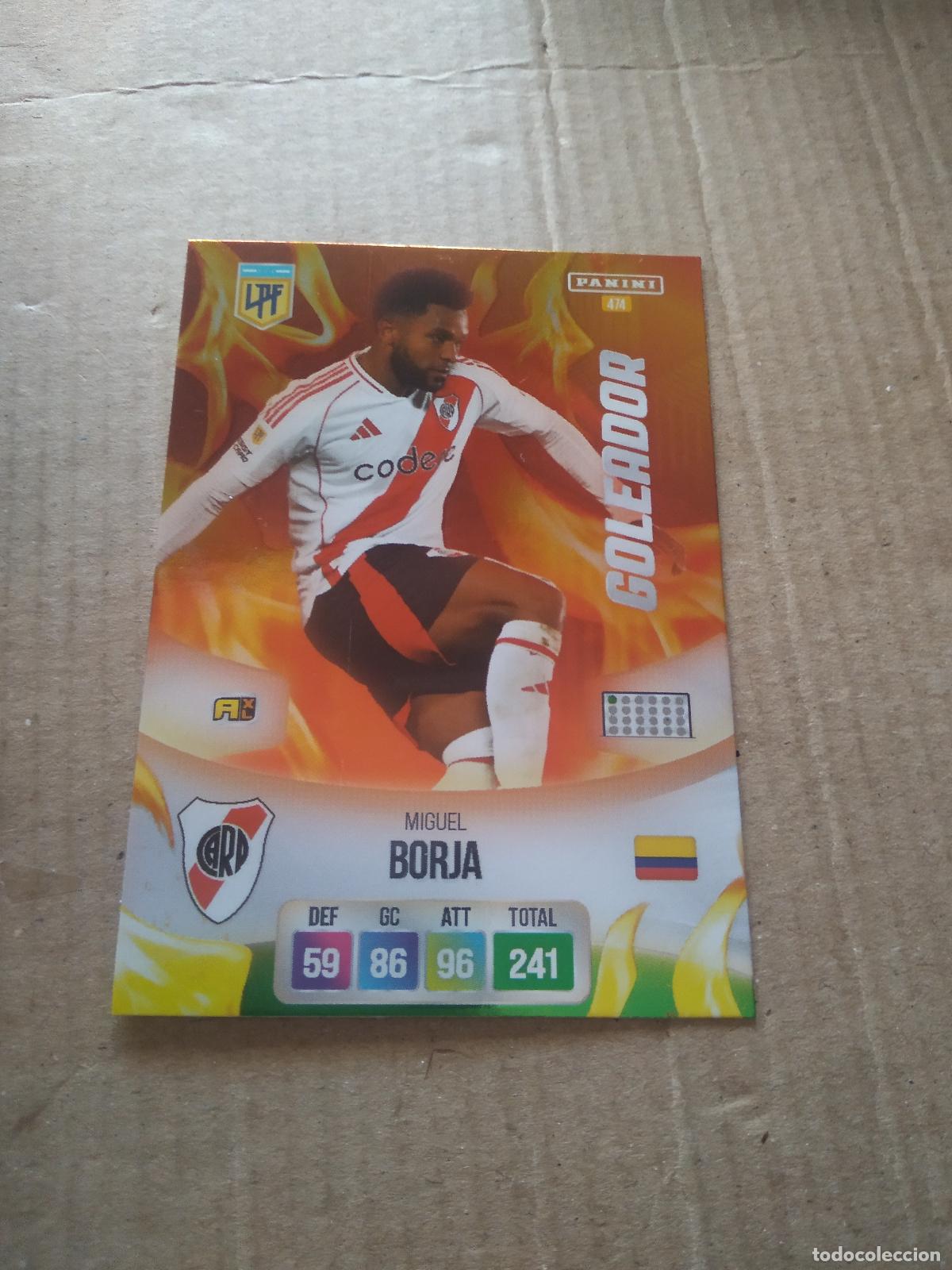 Cromos de F&uacute;tbol: 474 MIGUEL BORJA RIVER PLATE CROMO FUTBOL ARGENTINO PANINI LIGA ARGENTINA 2024 ADRENALYN