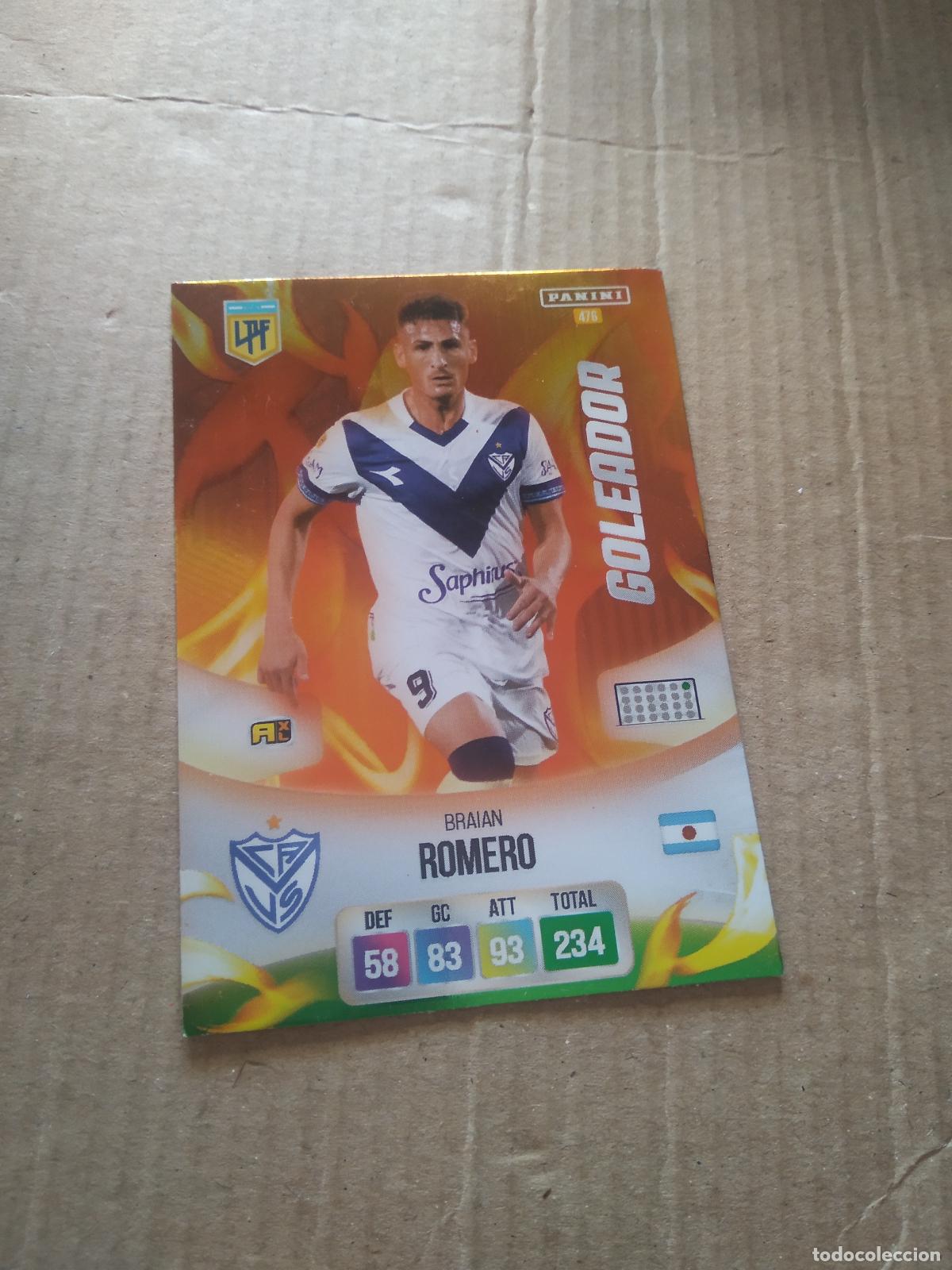 Cromos de F&uacute;tbol: 476 BRAIAN ROMERO VELEZ CROMO FUTBOL ARGENTINO PANINI LIGA ARGENTINA 2024 ADRENALYN