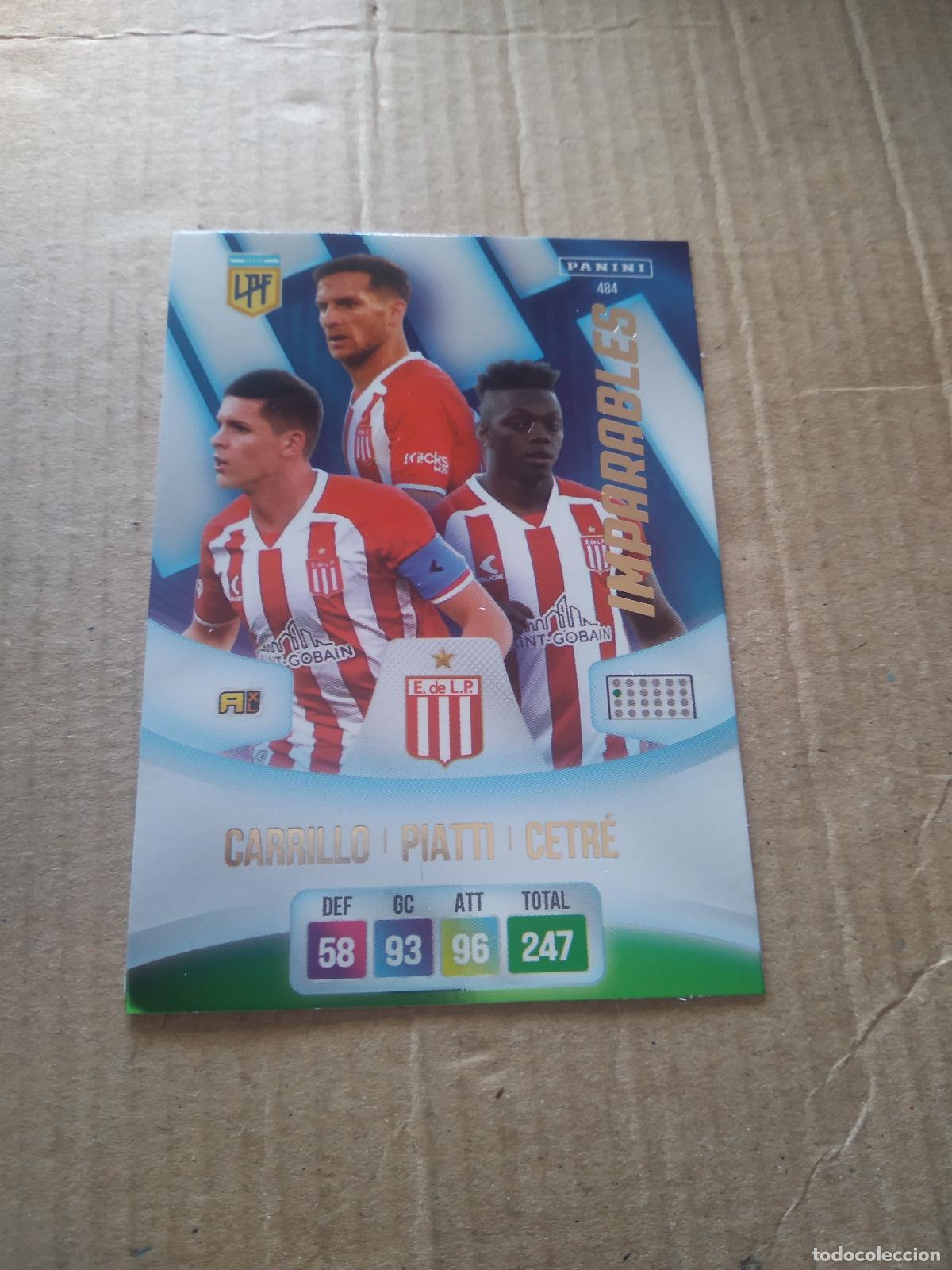 Cromos de F&uacute;tbol: 484 CARRILLO PIATTI CETRE ESTUDIANTES CROMO FUTBOL ARGENTINO PANINI LIGA ARGENTINA 2024 ADRENALYN